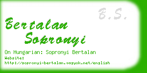 bertalan sopronyi business card